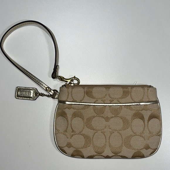 Brown Coach Wristlet Wallet Signature Canvas - Picture 2 of 7